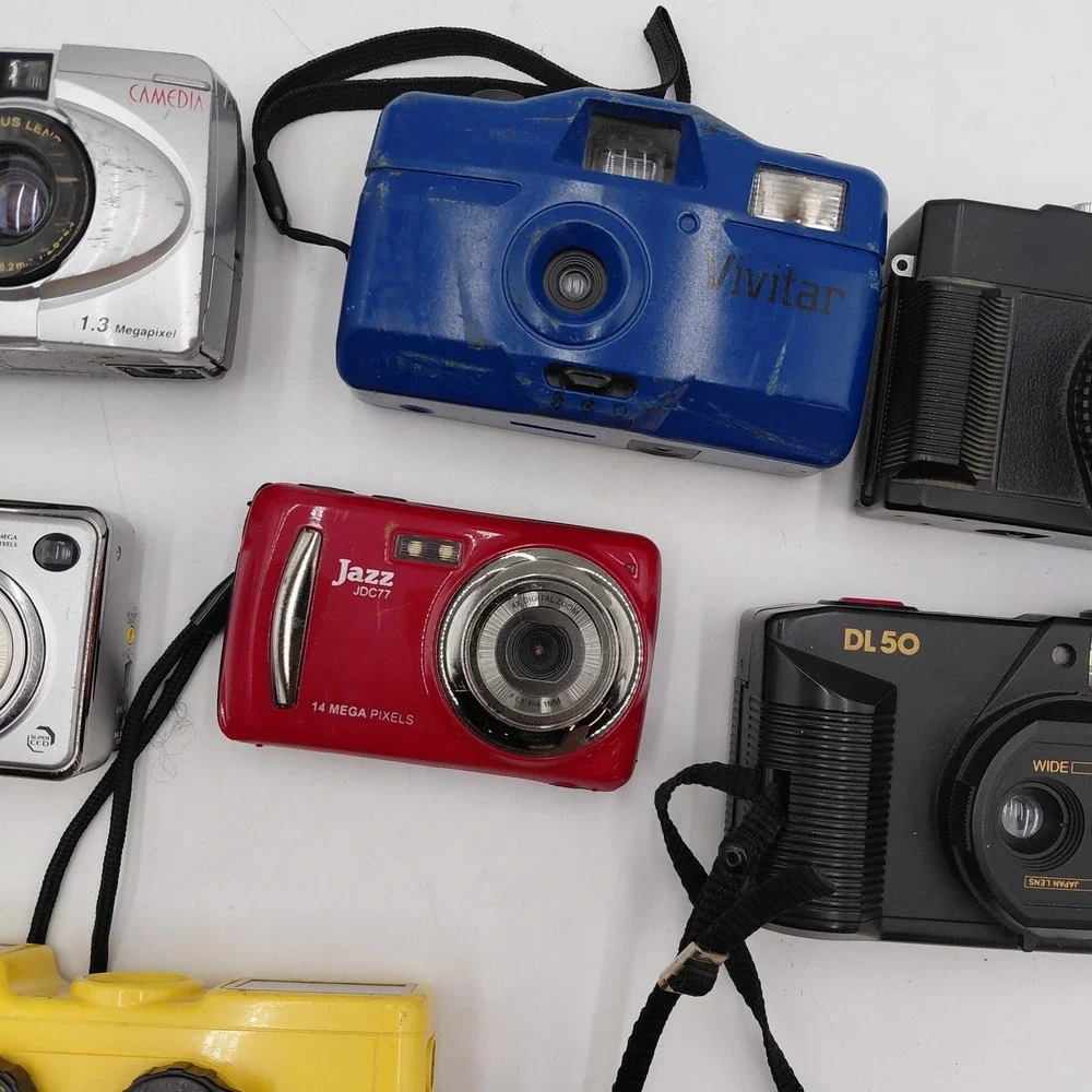 7 Camera Lot Untested Parts & Repair Only Vivitar Olympus Minolta Jazz